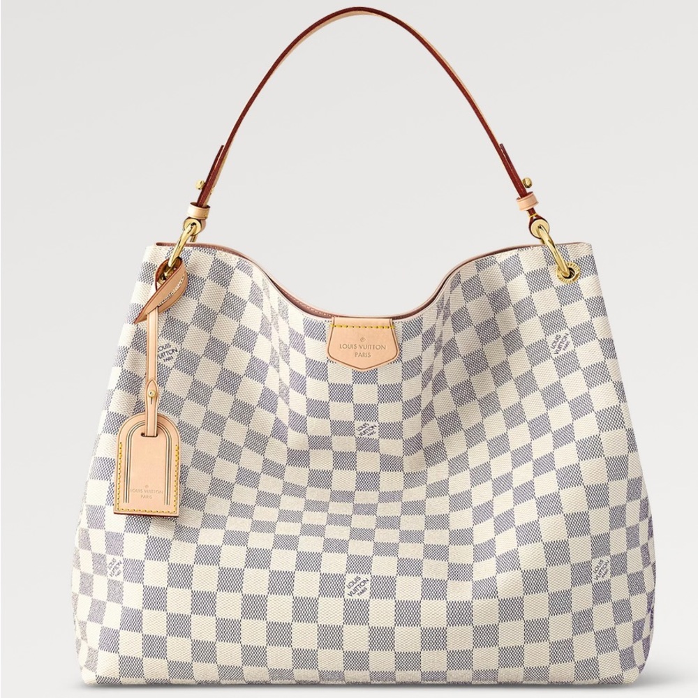 Authentic Louis Vuitton Graceful MM Damier Azur